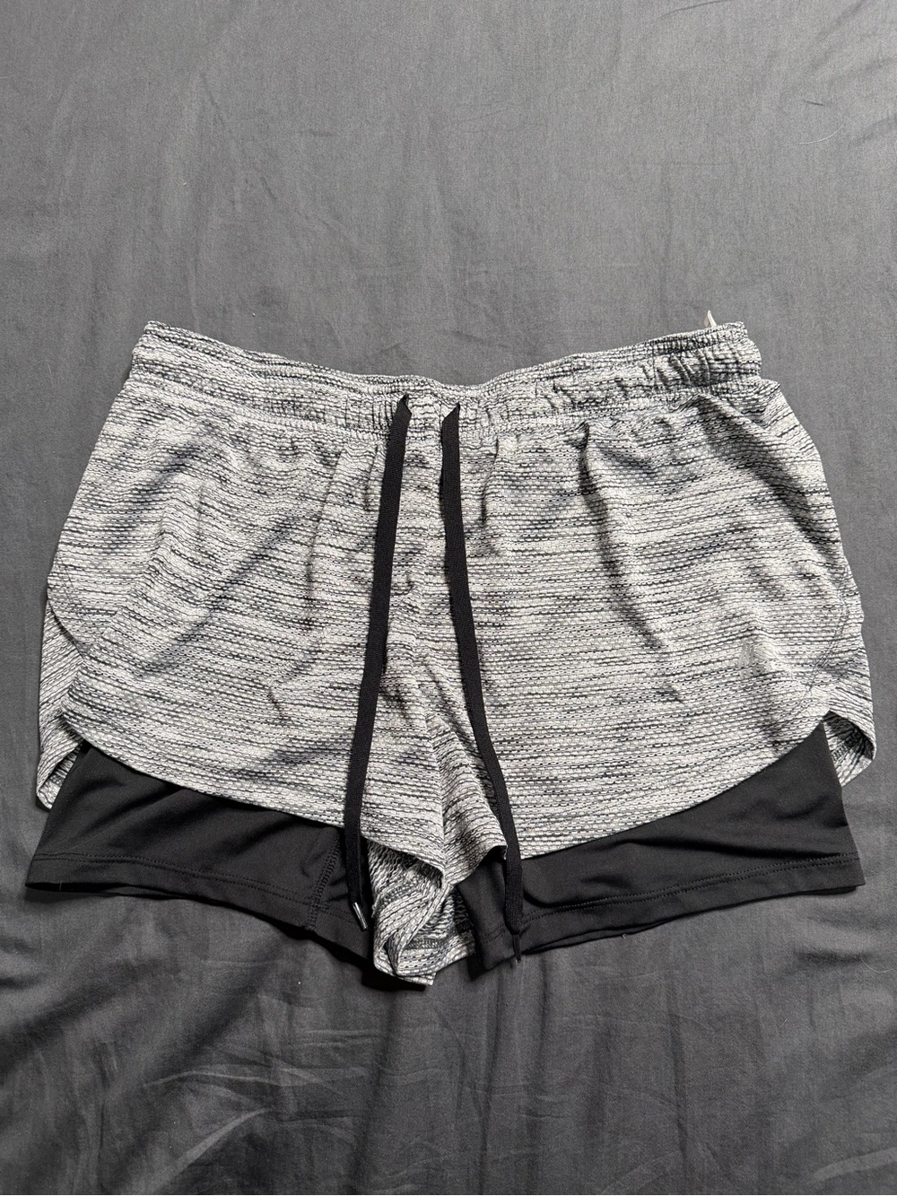 RBX Black and Gray Athletic Layered Shorts